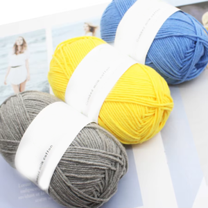 Fil de coton peigné multicolore 4 plis Fil de lait pour <span class=keywords><strong>crochet</strong></span> Aiguille à tricoter Tricotage à la main Écharpe de bébé Jouet chapeau - Product Image 3