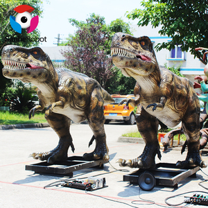 Simulation dinosaure jumeaux Statue animatronique dinosaure grandeur nature animé Raptor Velociraptor pour parc d'attractions et parc animalier - Product Image 1
