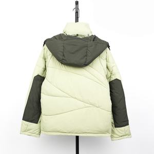 Veste matelassée en polyester personnalisée OEM ODM, couleur kaki vert, design de créateur, avec capuche, pour homme, grande taille, fermeture éclair longue, respirante - Product Image 2