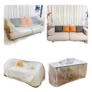 Disposable Drawstring Furniture Dust Cover Full Coverage Protective Plastic Film For <b>Sofa</b> <b>Bed</b> Universal Size Modern Minimalist - Product Image 1