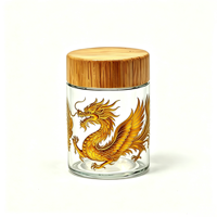Bocaux en verre avec couvercles à vis résistants aux enfants, en plastique, bambou, bois d'acacia, impression sérigraphique, décalcomanie, 2oz, 3oz, 4oz, 60ml, 120ml