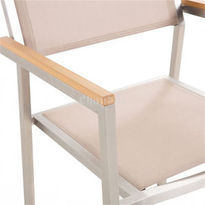 स्टेनलेस स्टील आउटडोर पैटियो गार्डन डाइनिंग टेबल और कुर्सी फर्नीचर सेट - Product Image 4