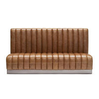 Canapé de restaurant personnalisable en cuir marron vintage ultra doux pour club et café