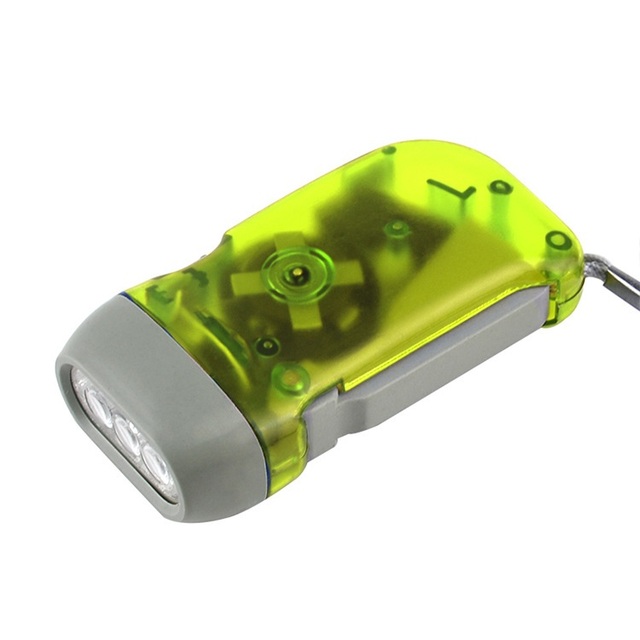 Portable Hand-Cranked LED Flashlight with ABS Lamp Body IP54 Waterproof High Lumen Output Torch Light for Camping