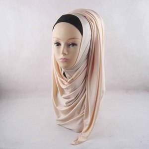 Luxuriöser Premium Jersey Hijab Einfarbiger Warmer Dicker Winter Dehnbarer Jersey Baumwoll-Hijab Schal Maxi Damen Schultertuch Dubai Kopfbedeckung Turban - Product Image 5