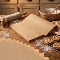 Papier sulfurisé double face en silicone, personnalisé, OEM, non blanchi, de qualité alimentaire, imperméable, résistant à la graisse, antiadhésif, pour pâtisserie