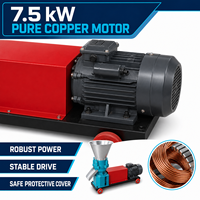 Machine à granulés d'aliments pour bétail, à moteur électrique, avec corps métallique compact, conception portable pour un déplacement pratique, pour maïs, céréales et fourrage.