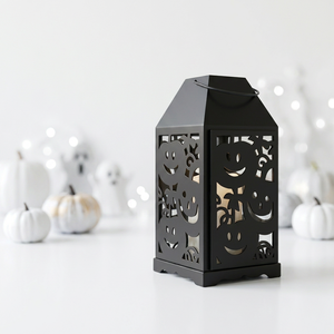 Lanterne à bougie en métal noir 2026, dernière collection, avec découpe sur le thème d'Halloween pour la décoration intérieure - Product Image 2