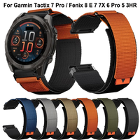 Bracelet de montre intelligente en toile à dégagement rapide 22/26 mm pour Garmin Fenix 8, 7X Pro, 7, 6X, 6 Pro, design sportif, haute qualité, 6 couleurs
