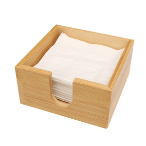 Square Bamboo Tissue Box Organizer Multipurpose Desktop Storage For Napkins And Tissues - Product Image 5