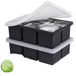 Moule à glace en silicone de qualité alimentaire à 6 cavités, empilable, durable, réutilisable avec couvercle - Product Image 1