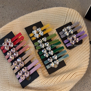 Korean Version of Love-shaped Water Droplet <strong>Colored</strong> Acrylonitrile Rectangular Duckbill <strong>Hairpin</strong> - Product Image 3