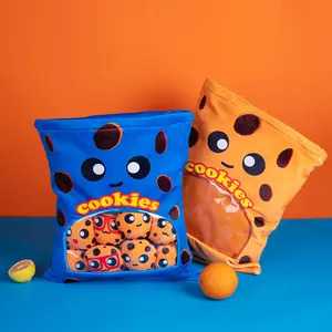 Animaux Mignons Pudding Cookie Puffs Jouets en Peluche Mini Boules Rondes Poussin Ours Pingouin Lapin Un Sac de Peluche Alimentaire Snack Jouets en Peluche