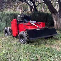 Robot Pemotong Rumput Bensin Kendali Jarak Jauh Kelas Industri, Crawler GPS, Motor DC Tanpa Sikat, Mesin 4-Tak, Lebar Pemotongan 800mm