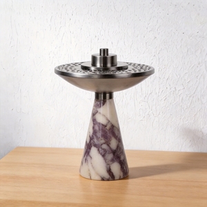 เตาเผากำยานหินอ่อนพร้อมฝาปิดสแตนเลส ใช้สำหรับกระจายกลิ่นหอมในบ้าน - Product Image 1