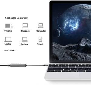 Hub USB <span class=keywords><strong>3</strong></span>.0 SYONG à <span class=keywords><strong>3</strong></span> ports avec adaptateur Ethernet Gigabit RJ45 10/100/1000, compatible avec <span class=keywords><strong>Mac</strong></span> <span class=keywords><strong>OS</strong></span>, Surface Pro, Linux, Chromebook - Product Image 3