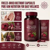 Capsules de Betterave Lyophilisées Purement Naturelles Nutrition OEM ODM Marque Privée Complément Alimentaire Végétalien Norme UE Usine GMP Adulte