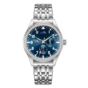 Reloj mecánico de la marca Duke of Lorraine, multifuncional para hombre, piloto, luminoso, con diamantes completos, correa de <span class=keywords><strong>piel</strong></span> de camarón, exportación portuguesa. - Product Image 6