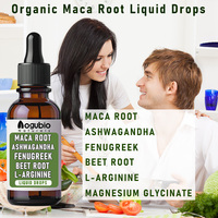 Gouttes liquides de racine de maca avec ashwagandha, fenugrec, racine de betterave et L-arginine | Formule complexe à base de plantes