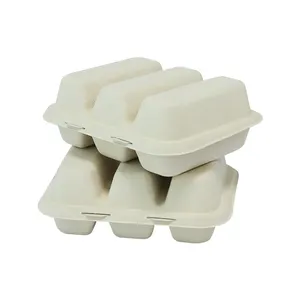 Biodegradable Sugarcane Bagasse Taco Container Disposable Taco Box For Restaurant