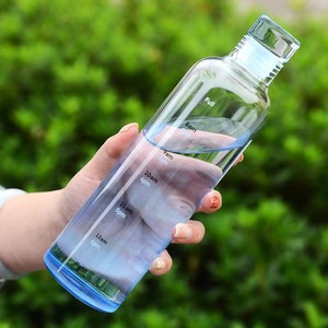 Bouteille d'<span class=keywords><strong>eau</strong></span> en verre borosilicate personnalisable avec logo, grande capacité, haute transparence, échelle <span class=keywords><strong>de</strong></span> temps, pour l'extérieur, petite verrerie à boisson - Product Image 4