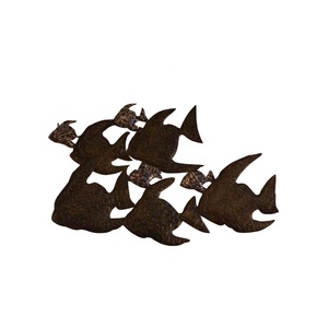 Arte Mural <span class=keywords><strong>Art</strong></span> Deco de Peces Tropicales, Hecho a Mano en Hierro Fundido, Móvil, Venta al Por Mayor - Product Image 1