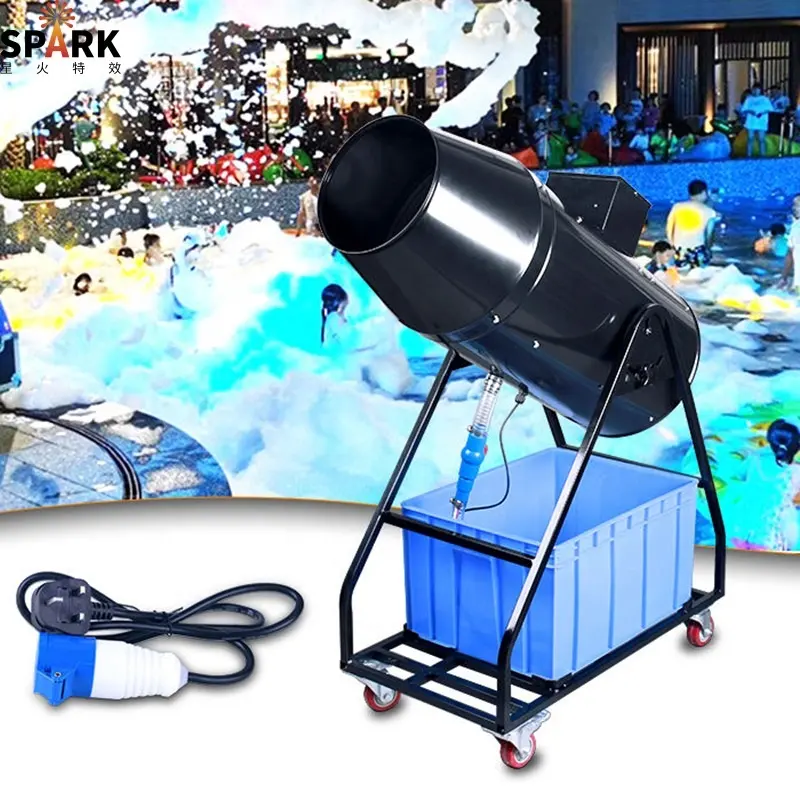 SP 3000W 90 grados con máquina de espuma en aerosol de caja de vuelo para fiesta en la piscina máquina de espuma de pulverización de cabeza móvil