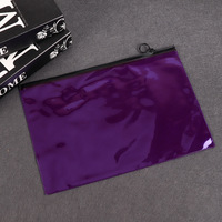 Vente en gros PVC Transparent Étudiant Papeterie Trousse À Crayons Auto-scellant Fermeture Éclair Emballage Sac Coloré Cosmétique Sac De Rangement En Plastique