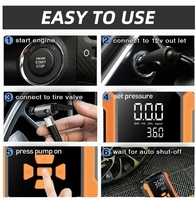 Gonfleur de pneus de voiture Pompe à usage intensif Gonfleur de pneus Pompe légère portable, sans fil pour voiture, moto et vélo