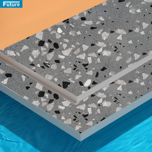 Prix de gros Carreaux artificiels en terrazzo noir et blanc en terrazzo époxy pour revêtement de sol intérieur, panneaux muraux, comptoirs de cuisine - Product Image 4
