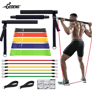 GEDENG <span class=keywords><strong>Kit</strong></span> de barra de Pilates portátil con bandas de resistencia Set 180LBS Culturismo Bandas elásticas Fitness Stick Sports <span class=keywords><strong>Pull</strong></span> Rope - Product Image 1
