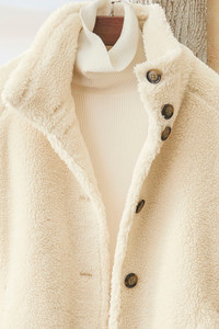 Manteau à capuche décontracté en maille respirante lavée, à simple boutonnage, pour l'automne, style Fireside - Product Image 4