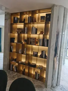 خشب ليد ويسكي بار تخزين النبيذ الحديث الفولاذ المقاوم للصدأ عرض عرض النبيذ - Product Image 2