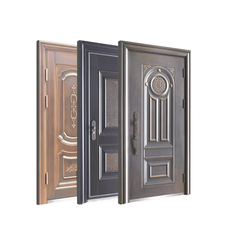 Portes de sécurité en acier pour maisons portes d'entrée principales extérieures design entrée en fer extérieures à vendre autres portes entrée avant