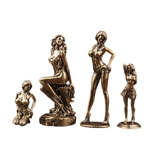 Ensemble de figurines en laiton Quatre Belles, 4 pièces, faites à la main, ornement de bureau, décoration de la maison - Product Image 5
