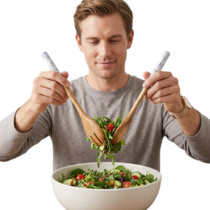 Passoire à légumes et fruits multi-usage en bois avec poignée rotative, essoreuse rapide pour salade et légumes, outil de séchage rapide - Product Image 3