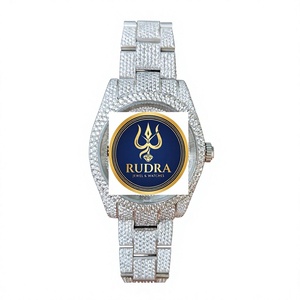 Montres RUDRA JEWELS, montres de luxe en acier inoxydable, mouvement mécanique automatique, sport, élégantes, boîtier carré en moissanite, 39 mm - Product Image 1