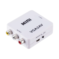 Adaptor konverter VGA ke RCA, konverter VGA ke AV 1080P Video HD VGA2AV untuk PC Notebook TV HD