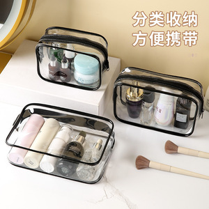 Transparent Pvc Cosmetic <b>Bag</b> Large Capacity Waterproof Toiletries Storage Rectangle Shape Everyday Use - Product Image 4
