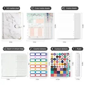 Transparent A6 Binder Zipper Pouch Zip A5 A7 Budget Binder Envelopes For Notebook Planner Accessories