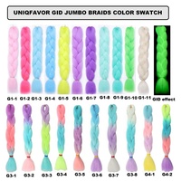 Lupu — Extensions capillaires synthétiques, 24 pouces, 100g, cheveux fluorescents, lumineux Jumbo pour tresses lumineuses dans la nuit