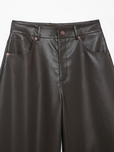 ZEVITY 2026 Printemps – <span class=keywords><strong>Pantalon</strong></span> long décontracté pour <span class=keywords><strong>femme</strong></span> en similicuir avec poches, style ballon, fermeture éclair, <span class=keywords><strong>pantalon</strong></span> <span class=keywords><strong>sarouel</strong></span> en PU - Product Image 3