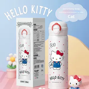 Sanrio Kuromi <span class=keywords><strong>Hello</strong></span> <span class=keywords><strong>Kitty</strong></span> 900ml Tasse à eau isolée Classique Double paille Bouteille à vide Gobelet en acier inoxydable pour - Product Image 6