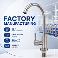 Fabricant de robinets de cuisine OEM ODM, robinet à poignée unique en acier inoxydable 201 avec cartouche en cuivre pour la vente en gros et l'approvisionnement en vrac
