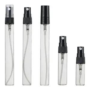 Espray vacío pequeño rellenable para Perfume, botella de Perfume de muestra de vidrio delgado de viaje, 2ml, 3ml, 5ml, 10ml, venta al por mayor