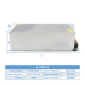 <span class=keywords><strong>DC</strong></span> <span class=keywords><strong>72V</strong></span> 1200W 16.7A מקורה אוניברסלי מיתוג אספקת חשמל מתכת מקרה SMPS 180V 220V AC כדי <span class=keywords><strong>DC</strong></span> גבוהה כוח ממיר שנאי - Product Image 6
