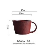 Ensemble de tasses à café en céramique de porcelaine solide rétro, design campagnard haut de gamme pour restaurant, latte, matcha, fleurs, 300 ml, retour à l'école
