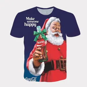 ディープメンズプラスサイズ居心地の良いクリスマスサンタキャビン3DプリントTシャツ男性女性鹿雪だるまプリント3D Tシャツ