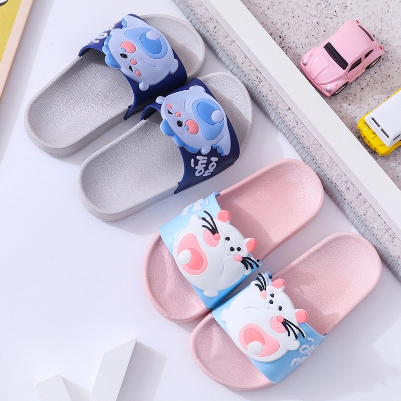 Summer Children Lovely Cartoon Animal Indoor Slipper Boys Girls Home Comfortable Slippers Thick Sole Non-slip Bathroom Slipper
