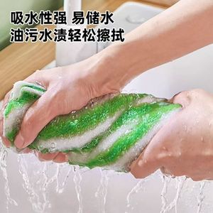 Paño de Cocina de Fibra de Bambú con Rayas Verdes, 18x23cm 25x25cm, Resistente al Aceite, Absorbente, No Desprende Pelusas - Product Image 3